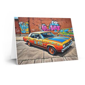Urban Art Birthday Card – Colorful Low Rider Note Card