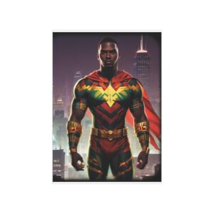 Bold African-Inspired Caped Superhero Art (Unframed)